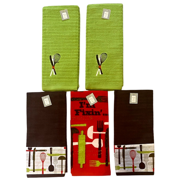 13 Pc Set Simply Southern Fixin 4 Placemats 4 Napkins 5 Absorbent Towels - Picture 9 of 10